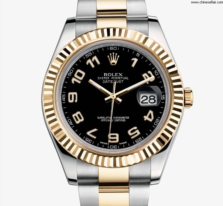 Fake Rolex Datejust II Watch Oyster 41mm 2-tone Black Dial Watch